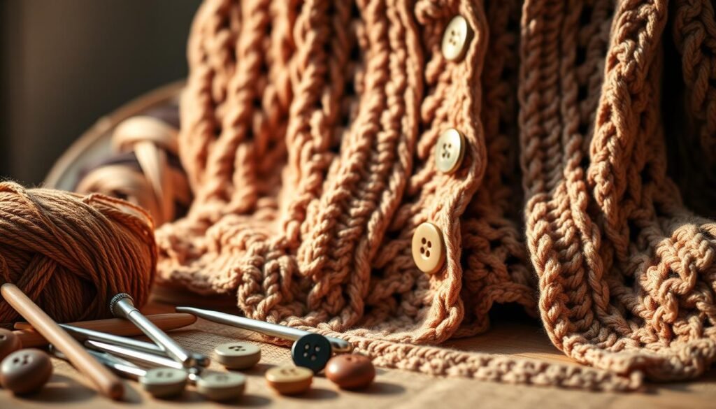 crochet cardigan closure options