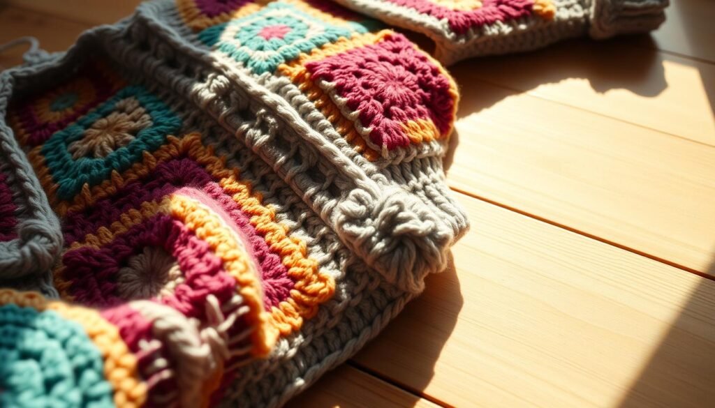granny square cardigan joining methods